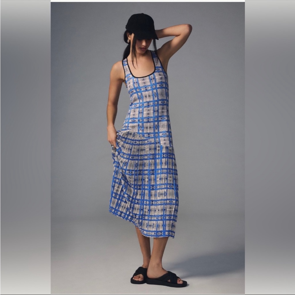 Anthropologie Dhruv Kapoor Plaid Mash Midi Dress Size L
